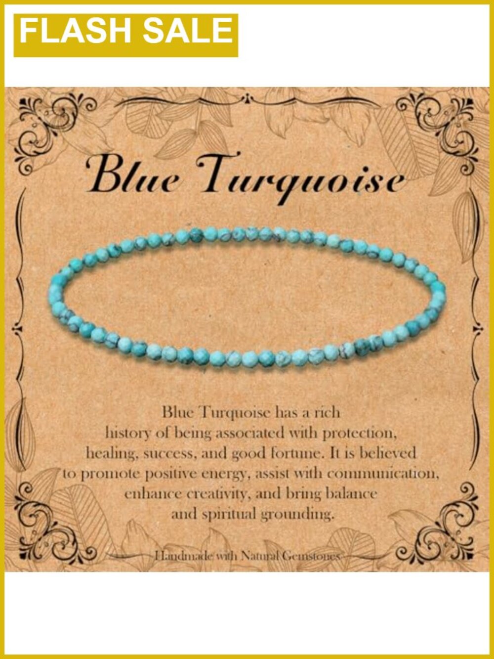 Natural Gemstone Faceted Round Bead Stretch Bracelet
